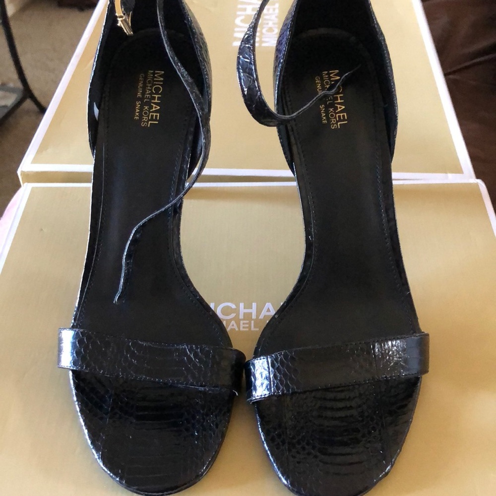 Michael Kors Harper Snakeskin Sandal High Heel